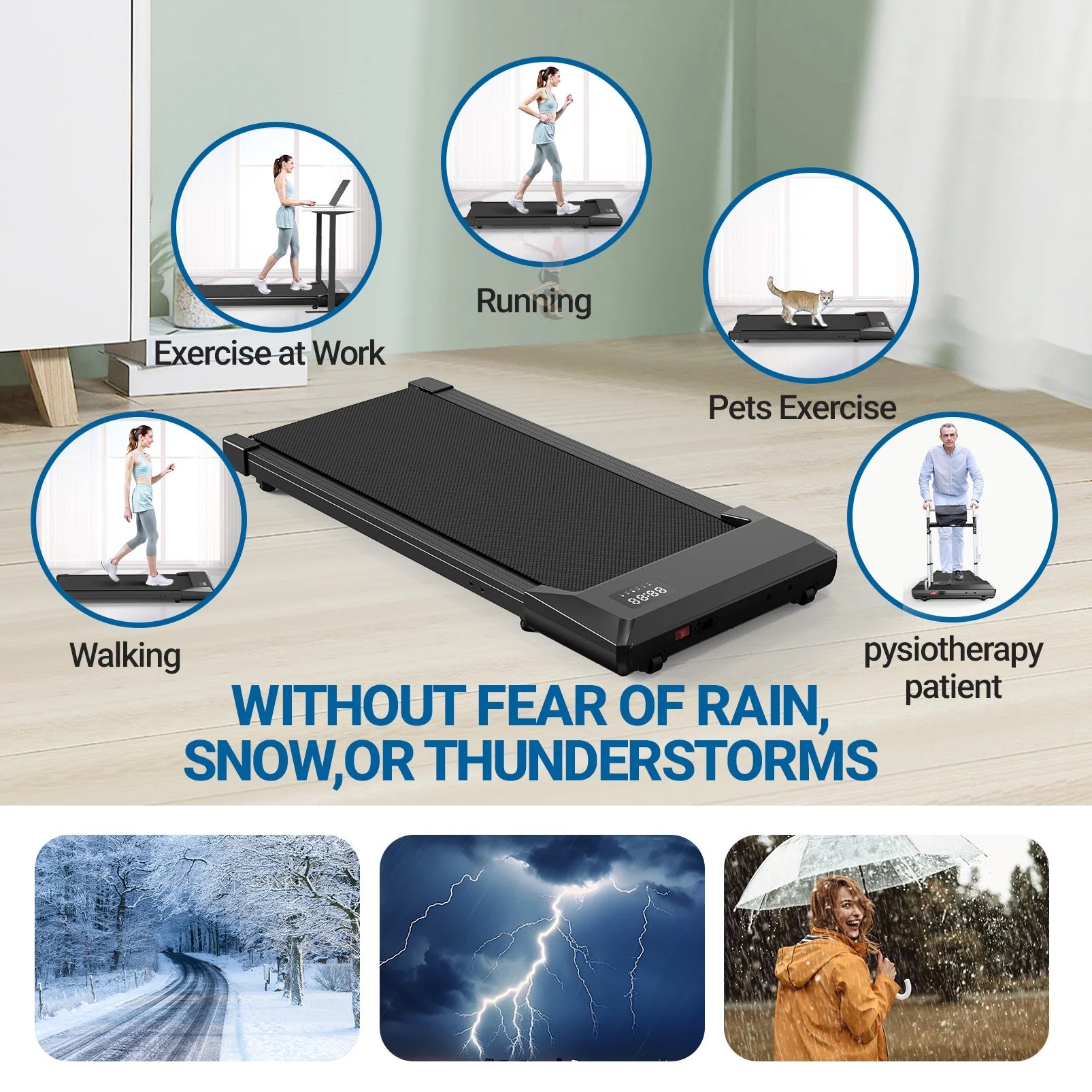Walking Pad 2 in 1 Under Desk Treadmill, 2.5HP Low Noise Walking Pad Running Jogging Machine with Remote Control for Home Office, Lightweight Portable Desk Treadmill Installation Free