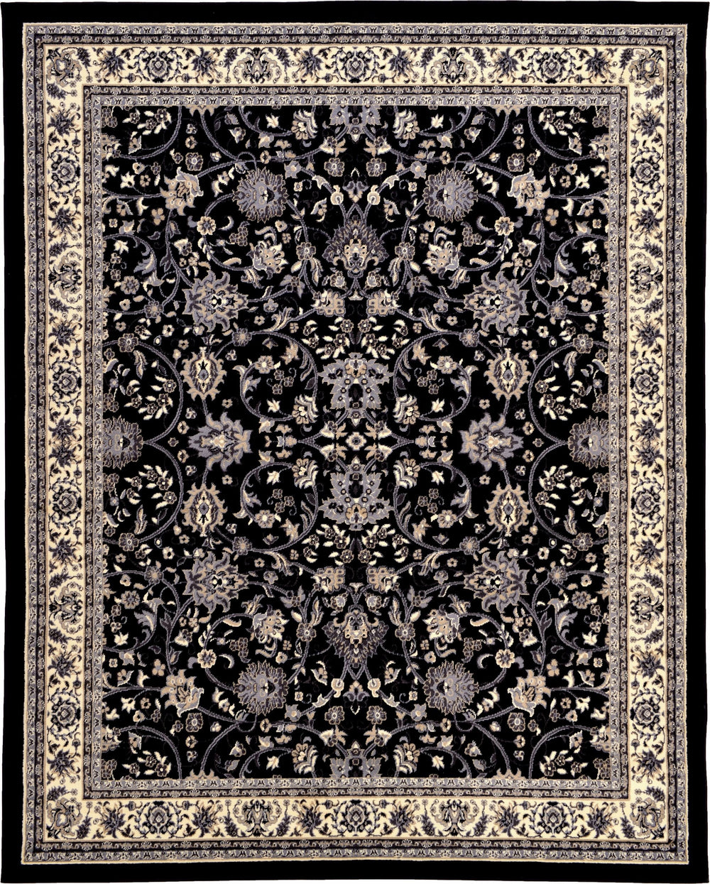 Unique Loom Washington Sialk Hill Area Rug - 8' x 10' (Black)